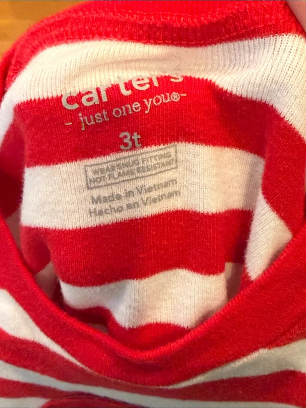 Carter's Red and White Striped Santa Kids Pajama Set